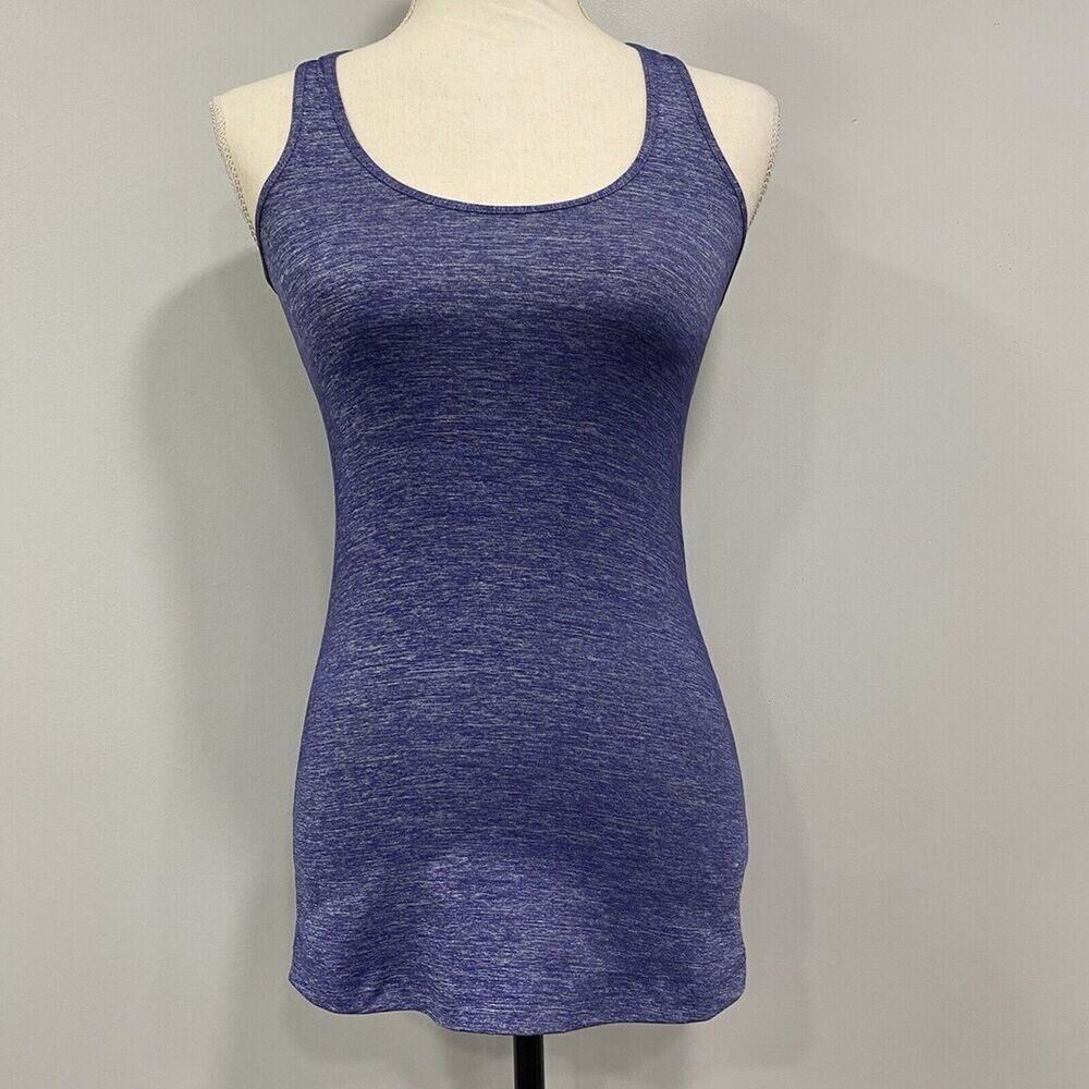 LULULEMON 4 Wmns Cool Racerback Tank Top Scoop Neck Fitted Stretch Purple Blue